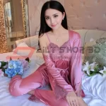 New Button 100% Cotton Silk Smoothy Nightwear