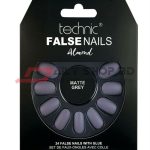 Technic False Nails With Glue - Matte Gray